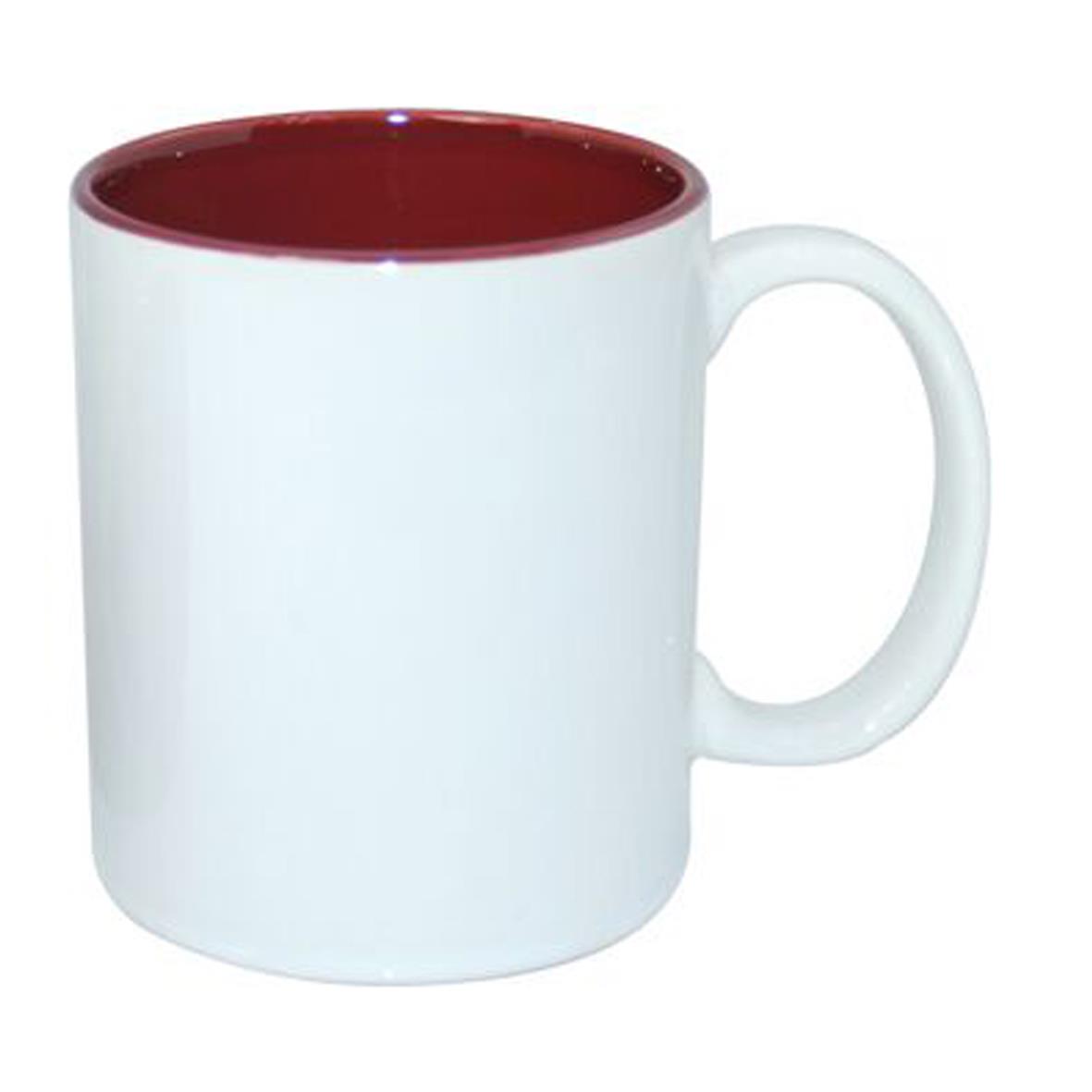 Sublimationsbecher mit farbiger Innenseite für Fotodruck, Sublimok mit farbiger Innenseite 25 cl in Dunkelrot